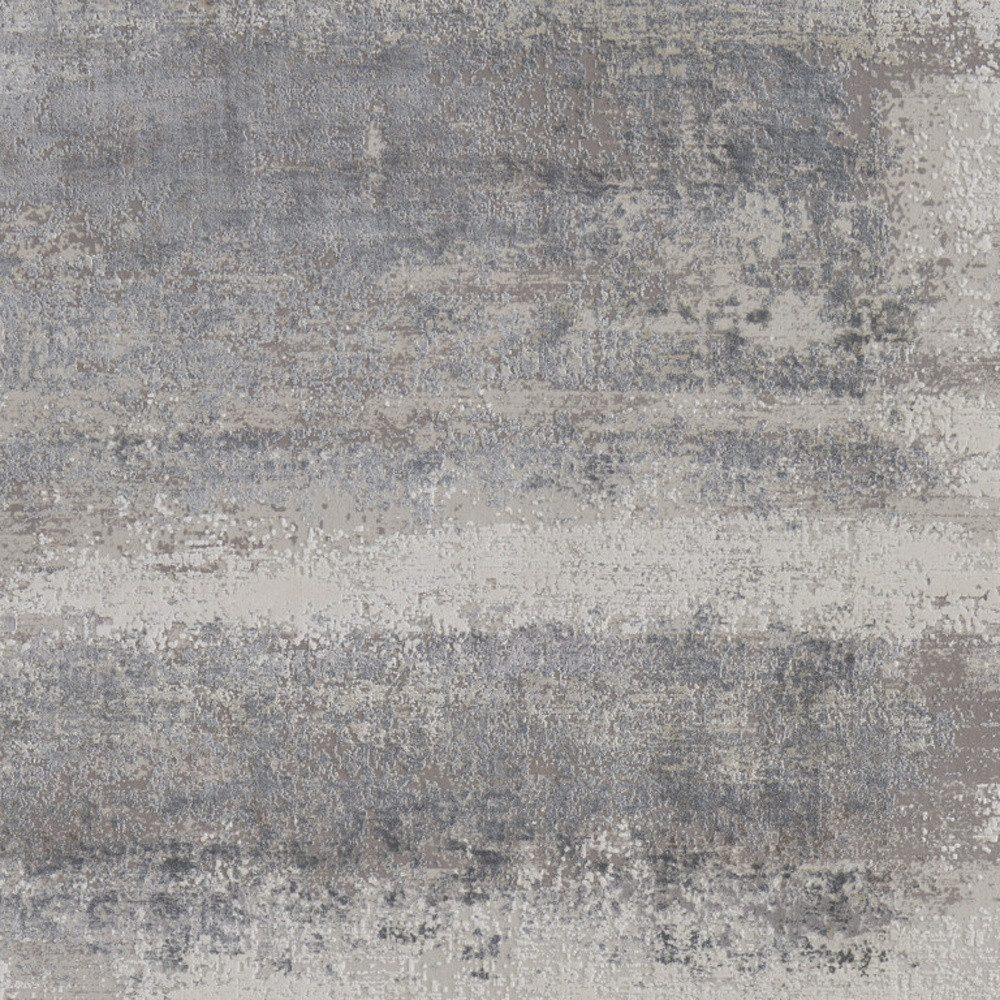12′ X 18′ Gray Abstract Area Rug With Fringe