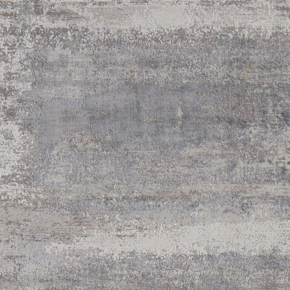 12′ X 18′ Gray Abstract Area Rug With Fringe