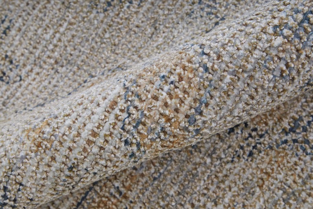 10′ X 14′ Tan and Gray Distressed Oriental Area Rug