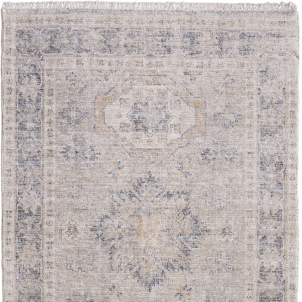 2′ X 3′ Tan and Gray Distressed Oriental Area Rug