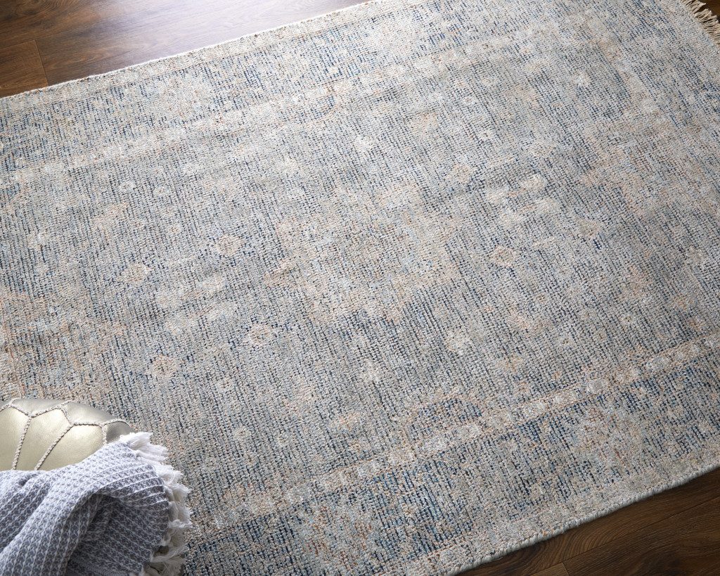 9′ X 12′ Gray Blue Taupe Abstract Distressed Area Rug