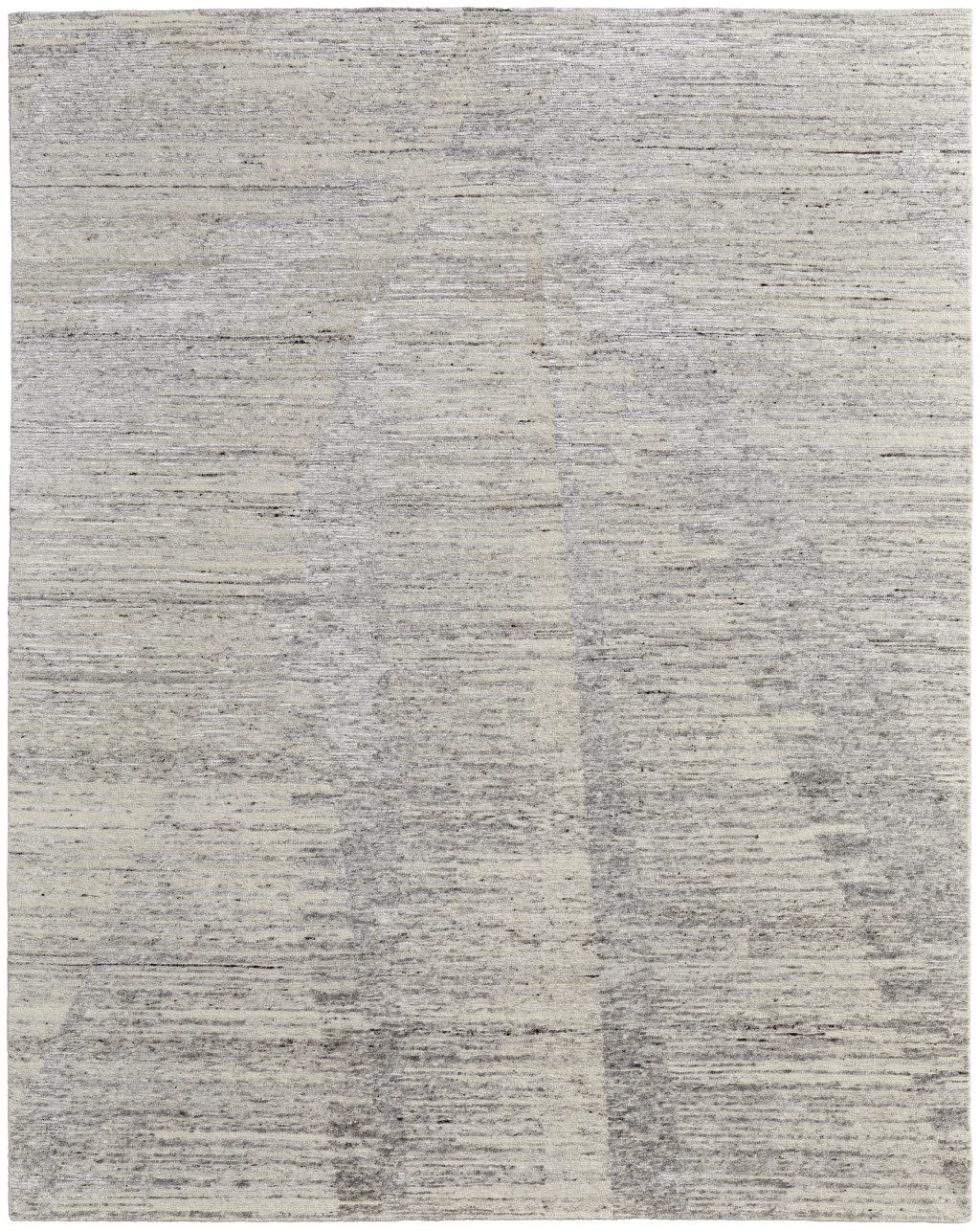 Ivory and Taupe Faded Wool Rectangle Area Rug