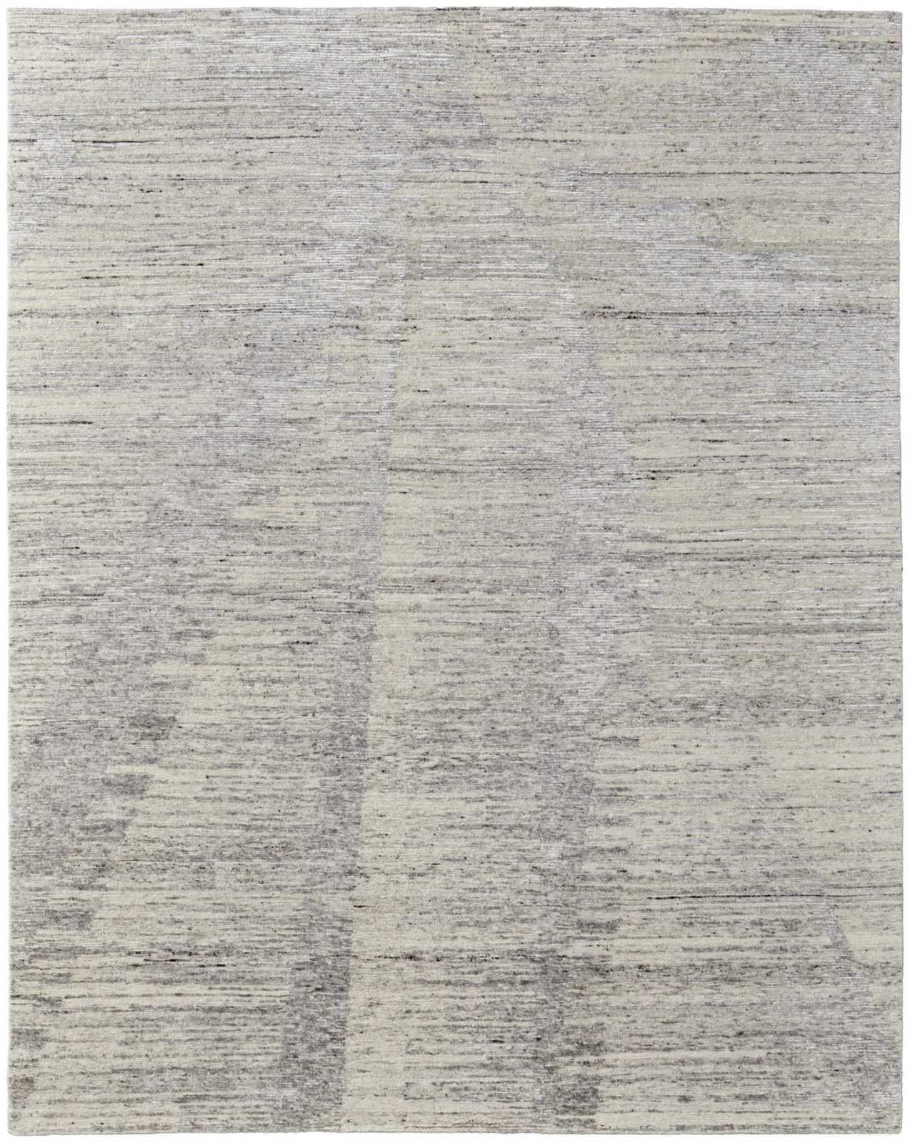 Ivory and Taupe Faded Wool Rectangle Area Rug