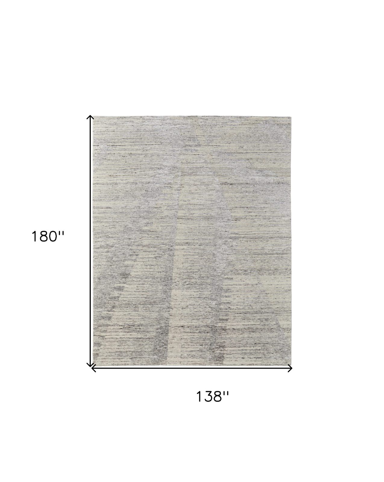 Ivory and Taupe Faded Wool Rectangle Area Rug