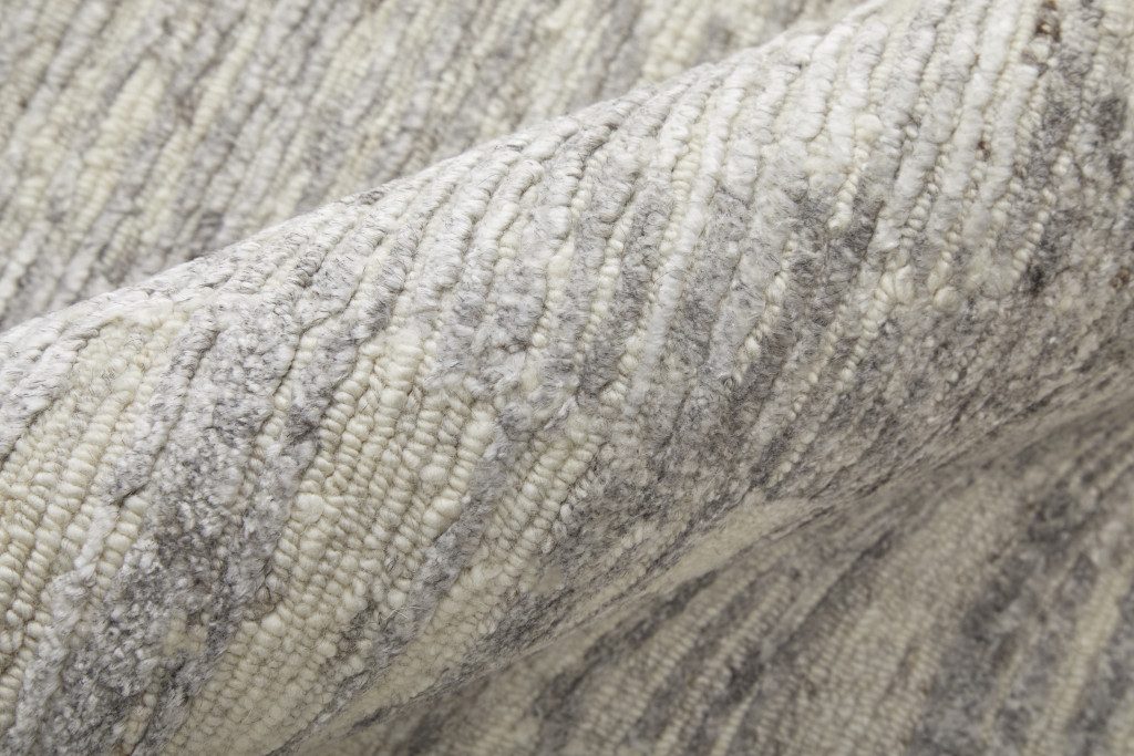 Ivory and Taupe Faded Wool Rectangle Area Rug
