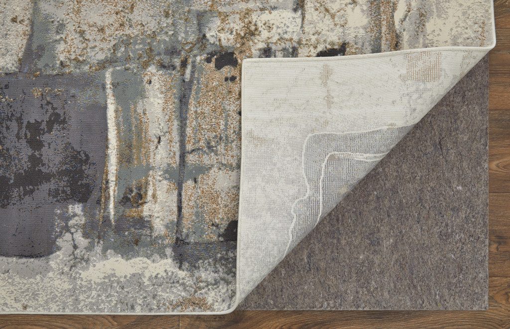 4′ X 6′ Gray Black and Brown Abstract Area Rug