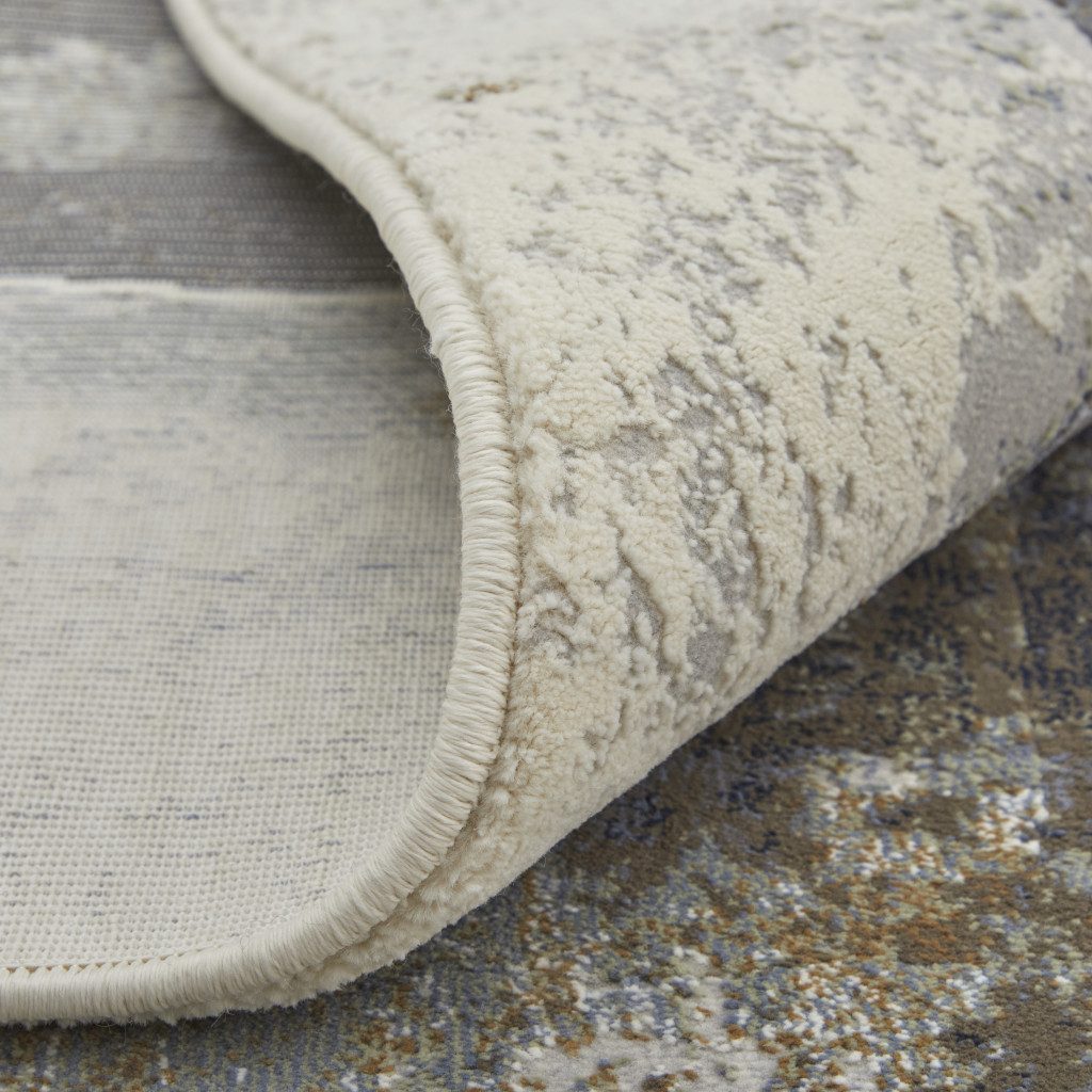 8′ X 10′ Gray Black and Brown Abstract Area Rug