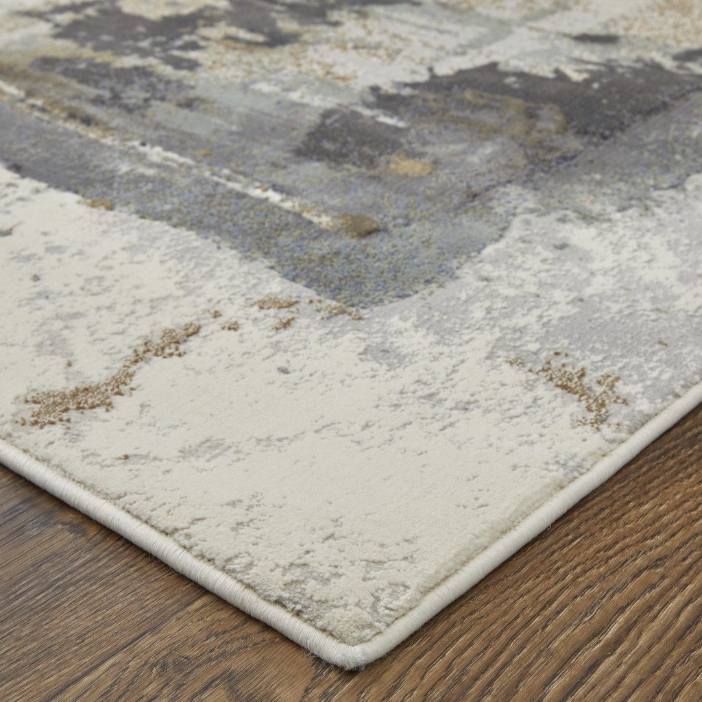 8′ X 10′ Gray Black and Brown Abstract Area Rug