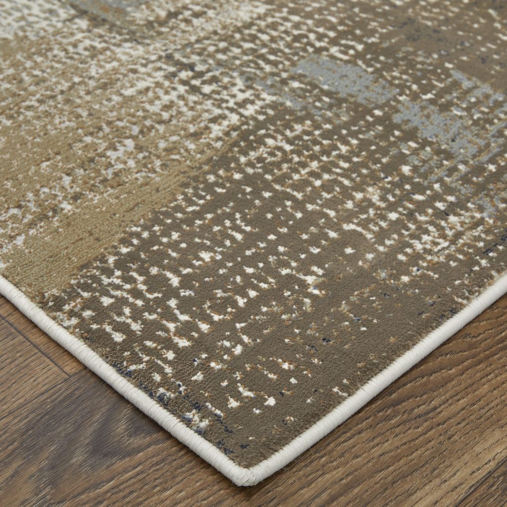4′ X 6′ Ivory Gray and Brown Abstract Area Rug