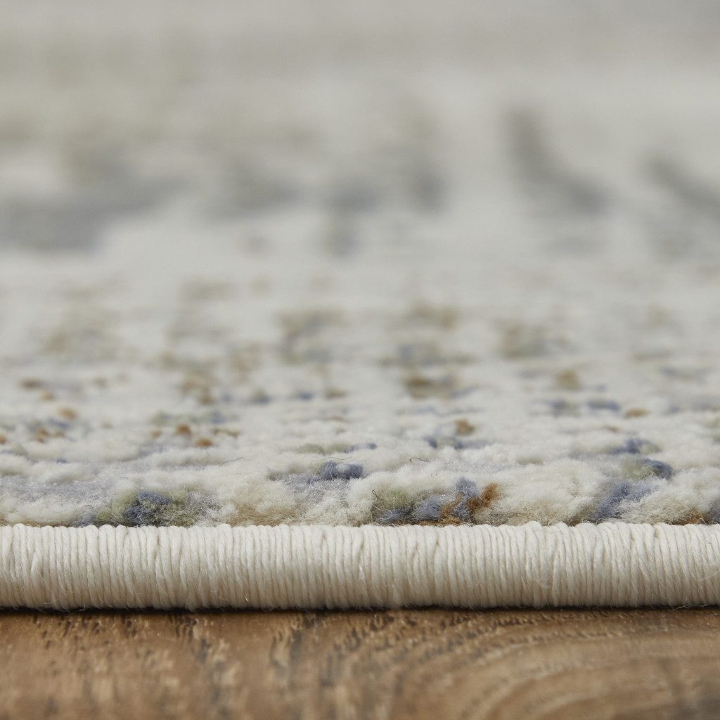 2′ X 3′ Ivory Gray and Brown Abstract Area Rug