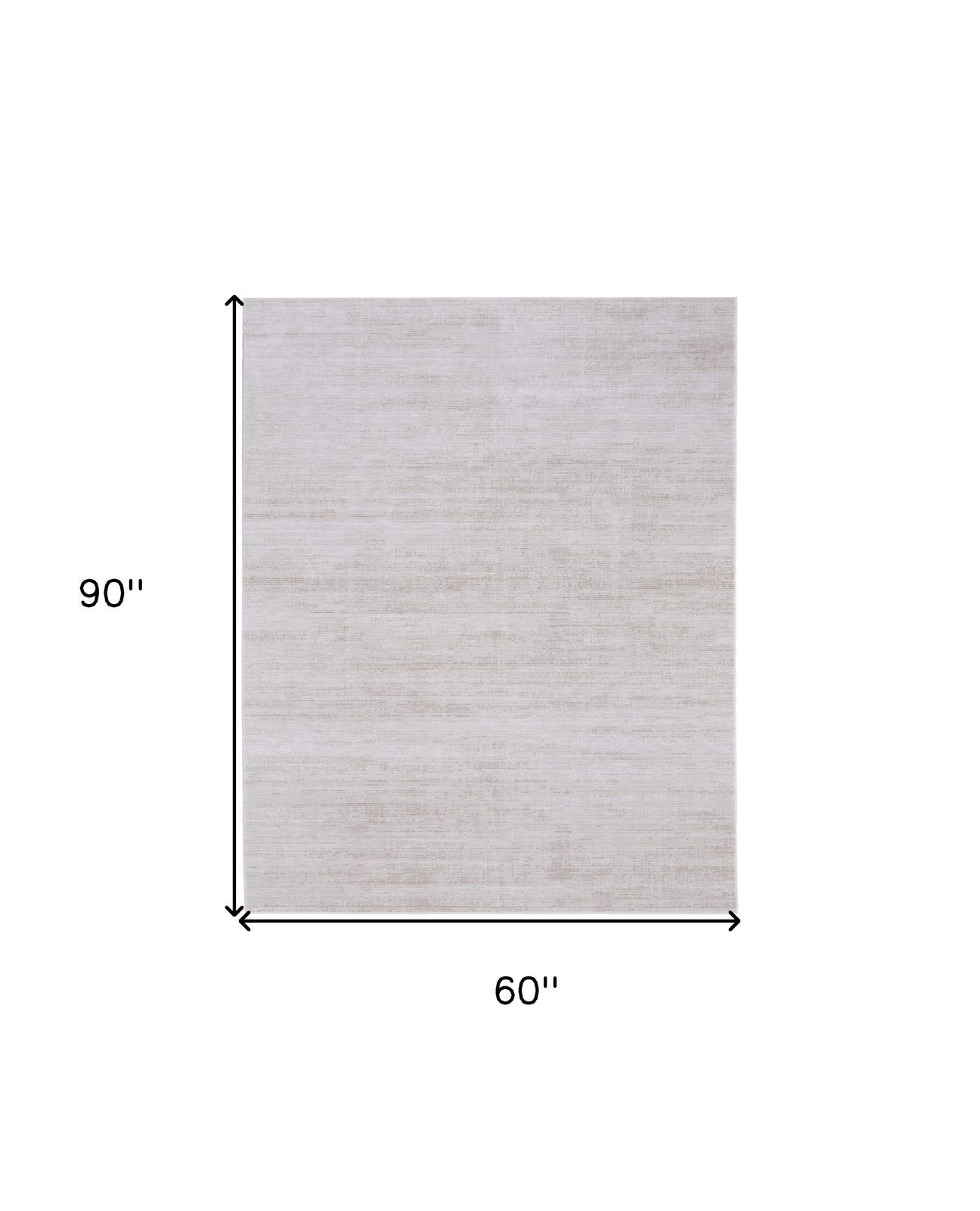 5′ X 8′ Ivory And Silver Area Rug