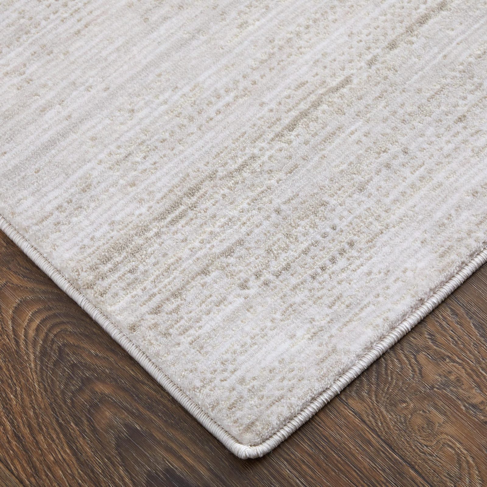 9′ X 13′ Ivory And Silver Area Rug