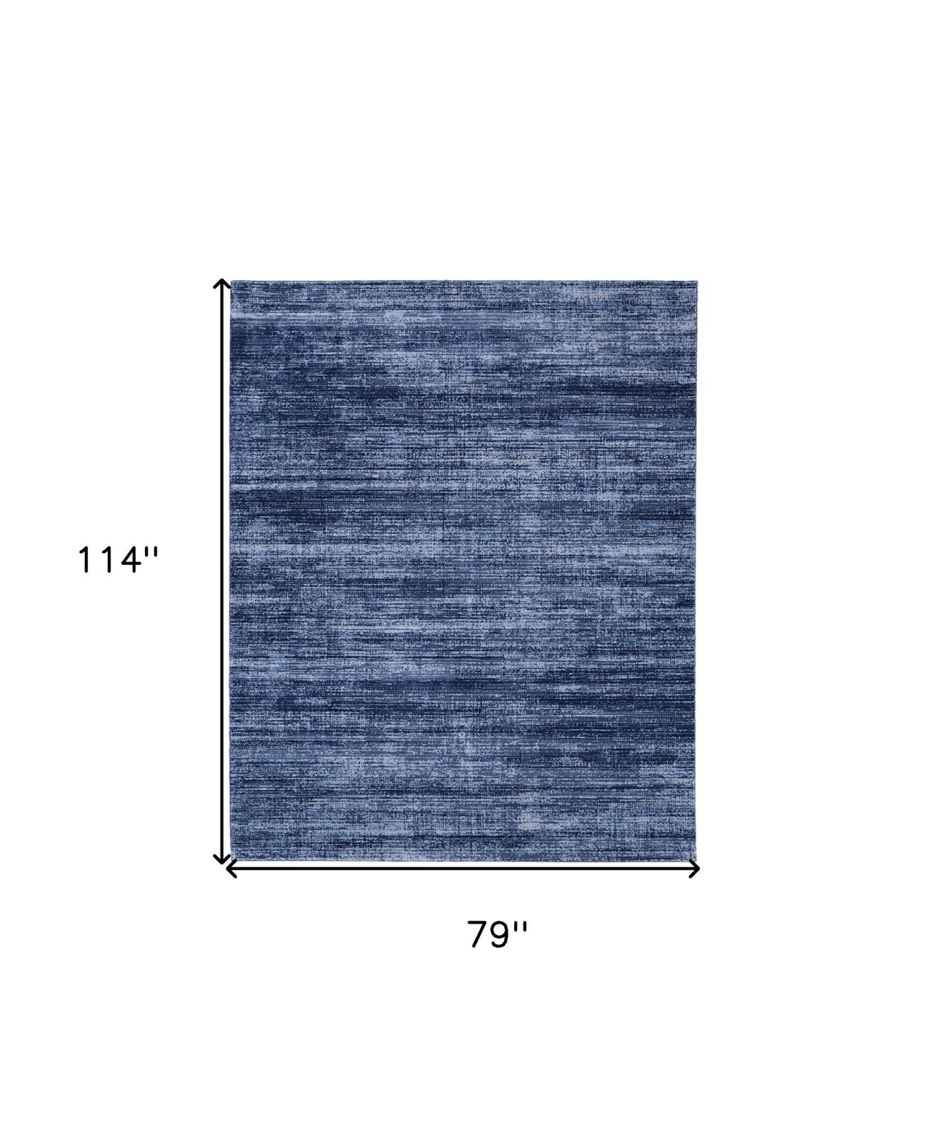 7′ X 10′ Blue and Gray Power Loom Area Rug