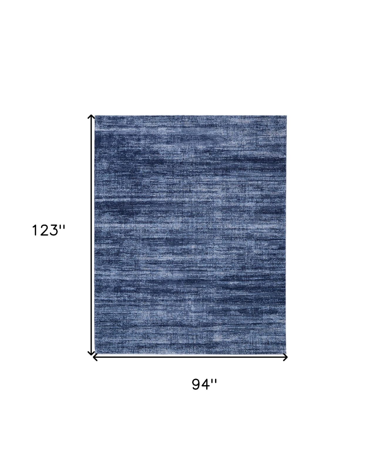 8′ X 10′ Blue and Gray Power Loom Area Rug