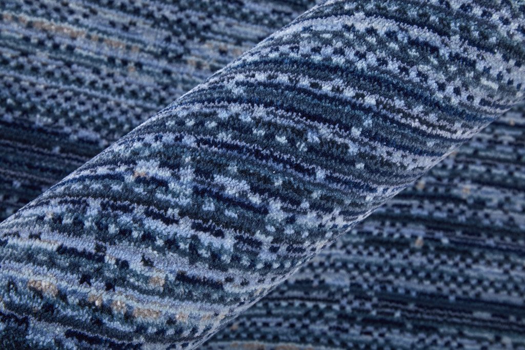9′ X 13′ Blue and Gray Power Loom Area Rug