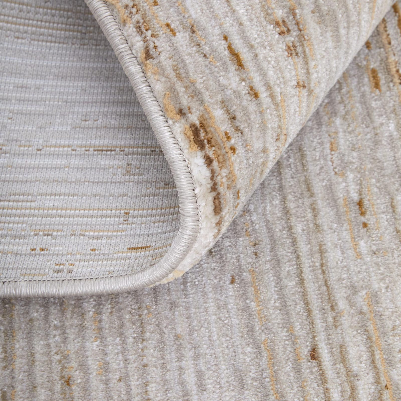 7′ X 10′ Ivory Tan Abstract Worn Faded Area Rug