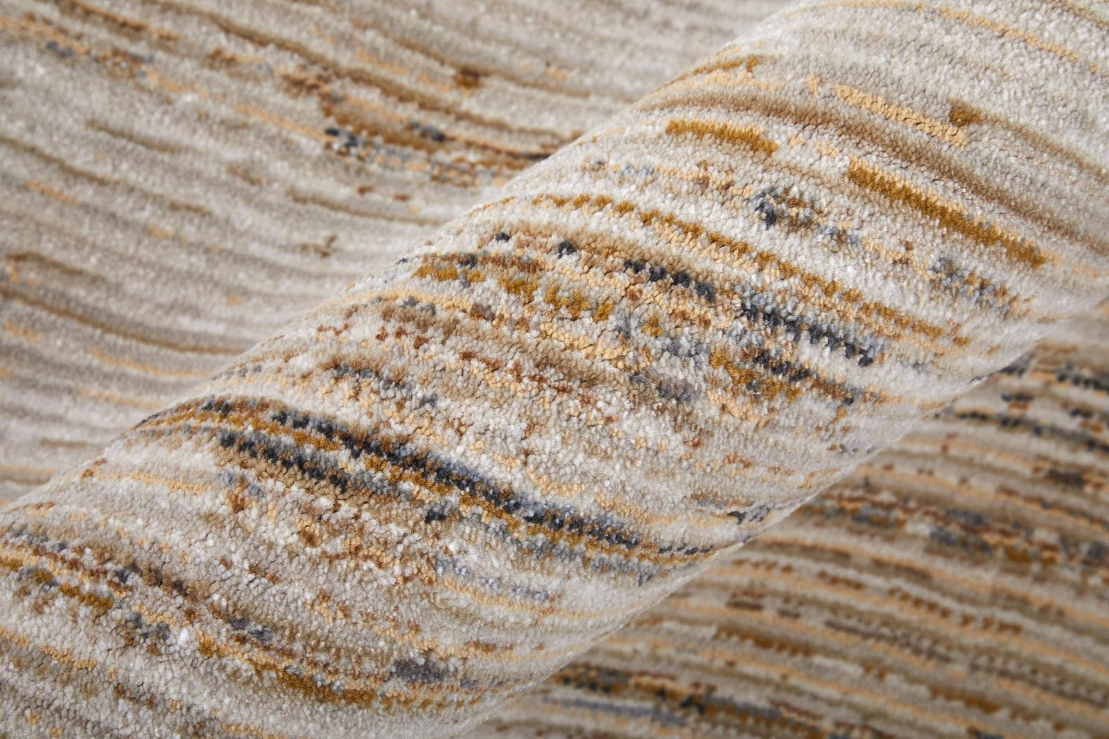 8′ X 10′ Ivory Tan Abstract Worn Faded Area Rug