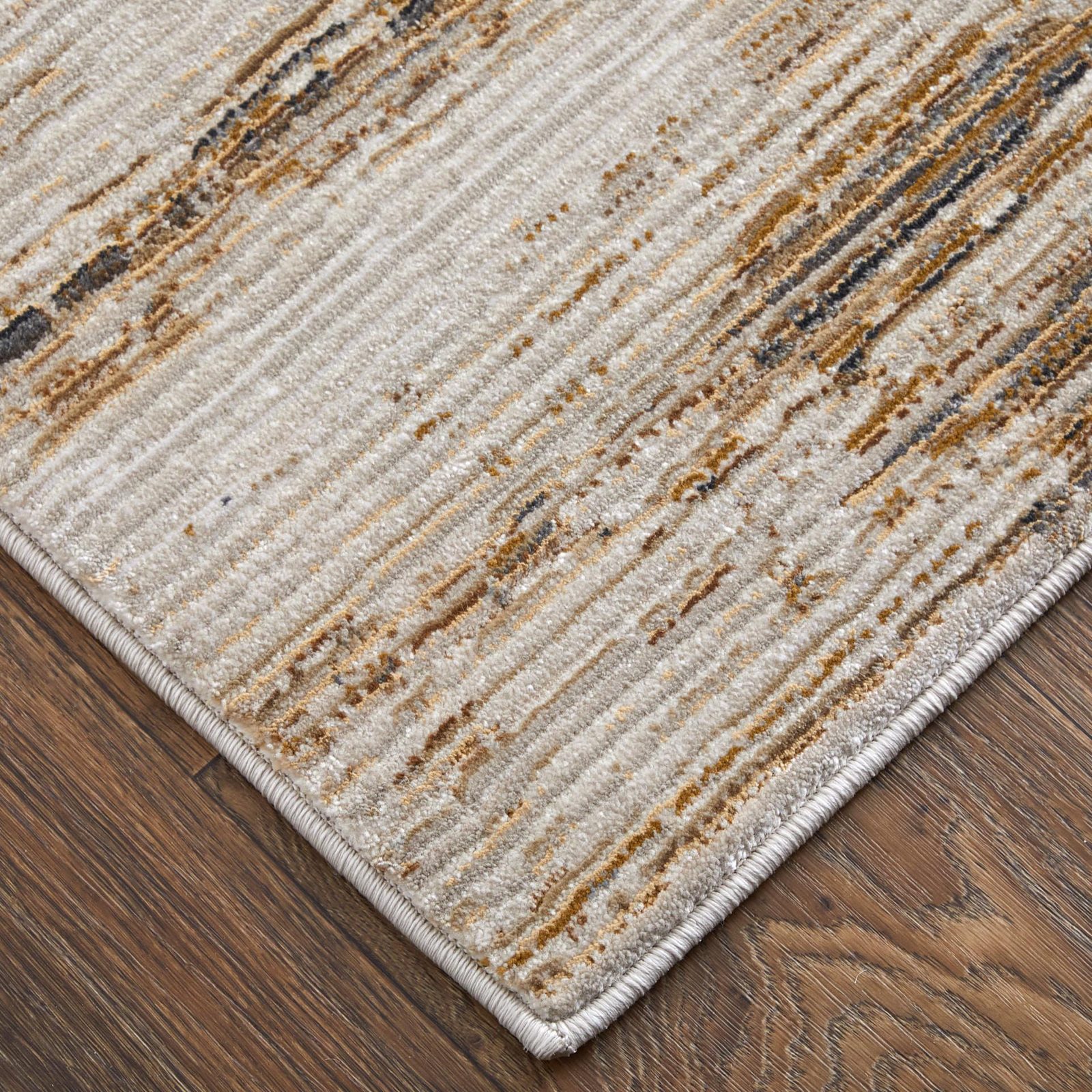 8′ X 10′ Ivory Tan Abstract Worn Faded Area Rug
