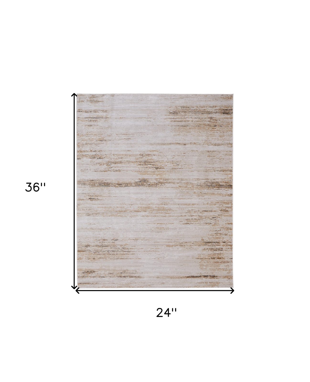 2′ X 3′ Ivory Tan Abstract Worn Faded Area Rug