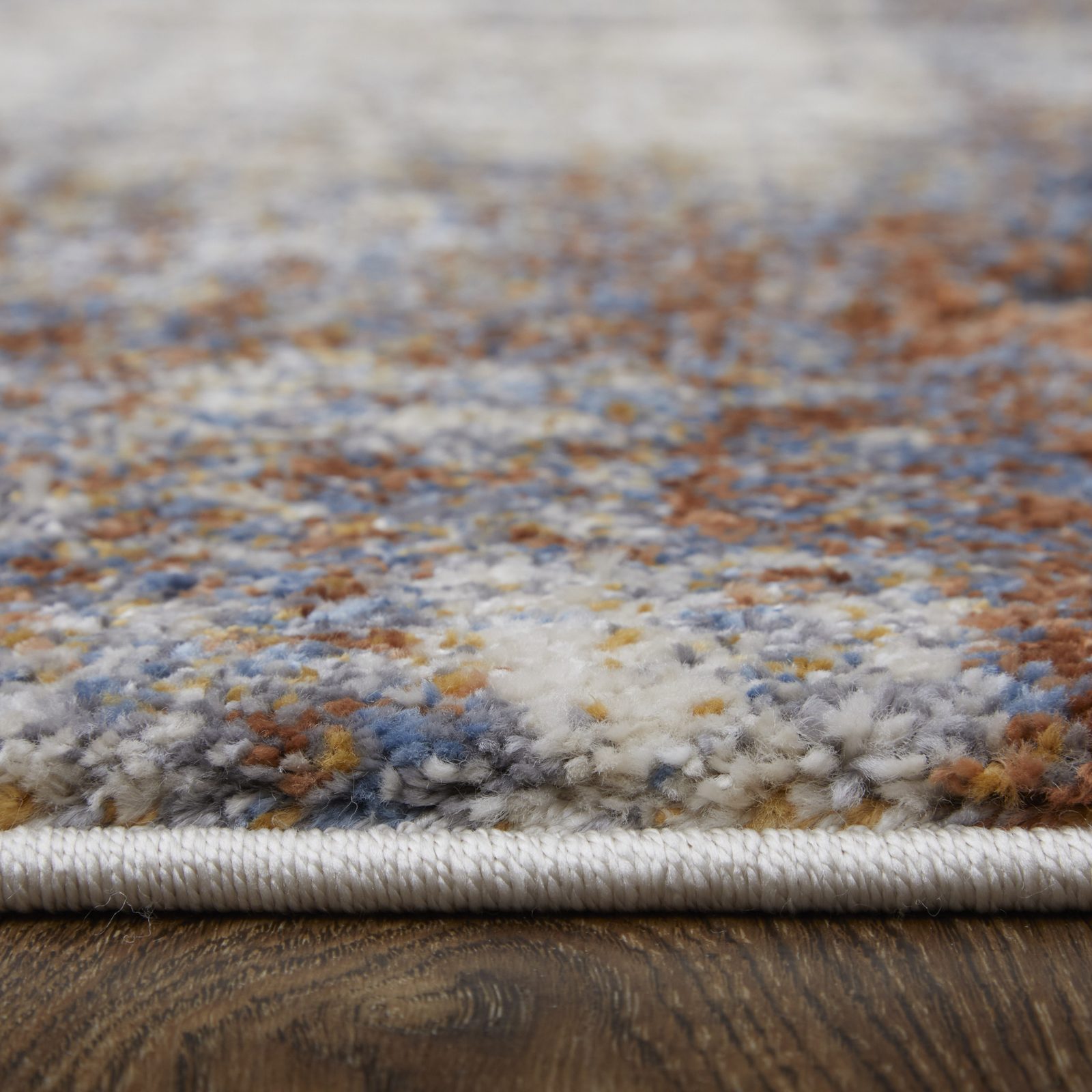 8′ X 10′ Gray Blue and Ivory Checkered Area Rug