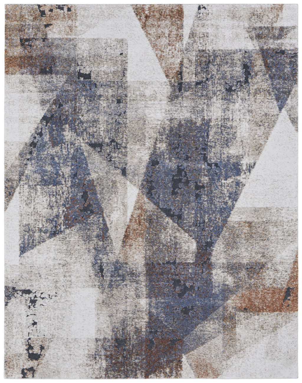 10′ X 14′ Gray Blue and Ivory Checkered Area Rug