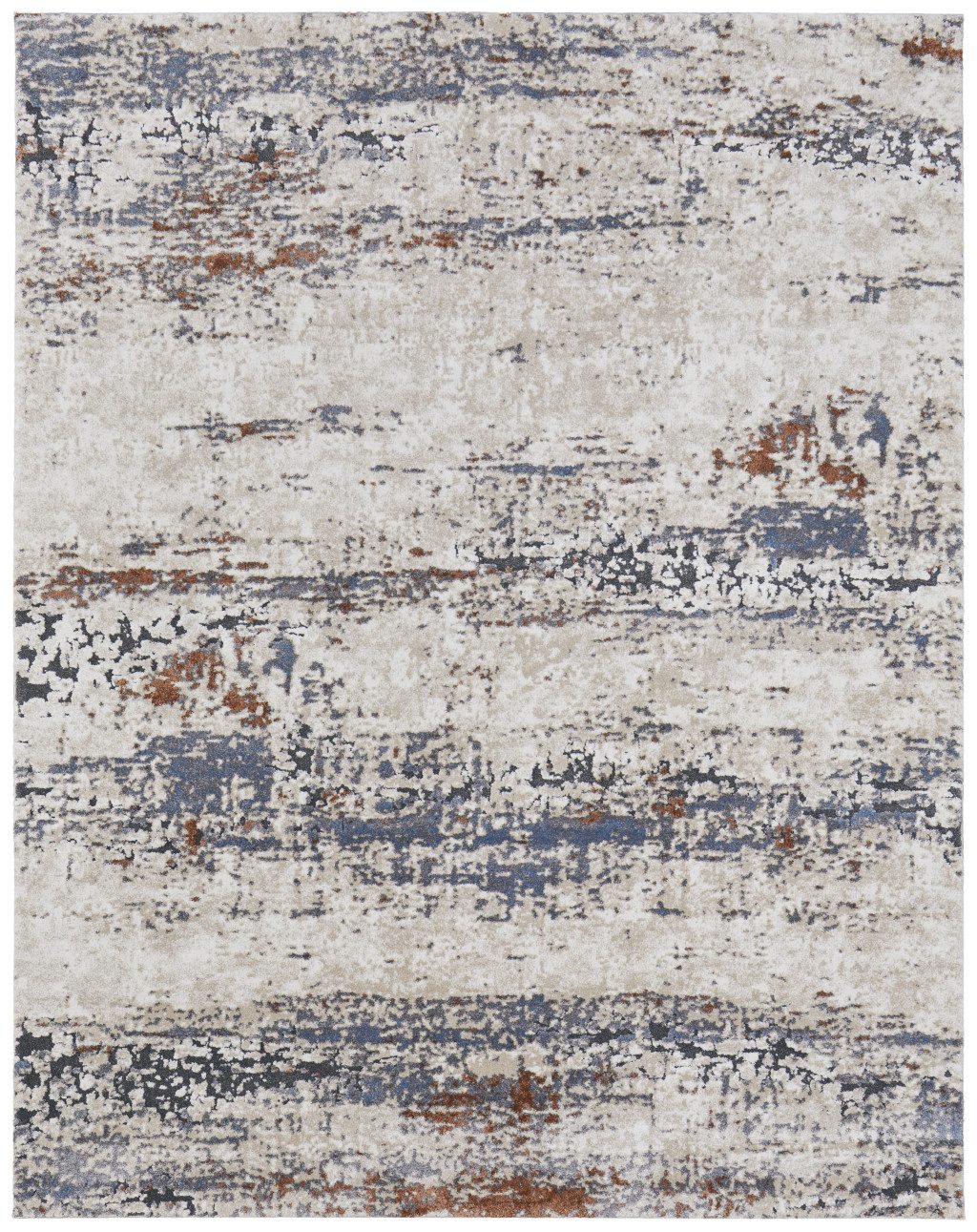 8′ X 10′ Gray Blue and Ivory Abstract Area Rug