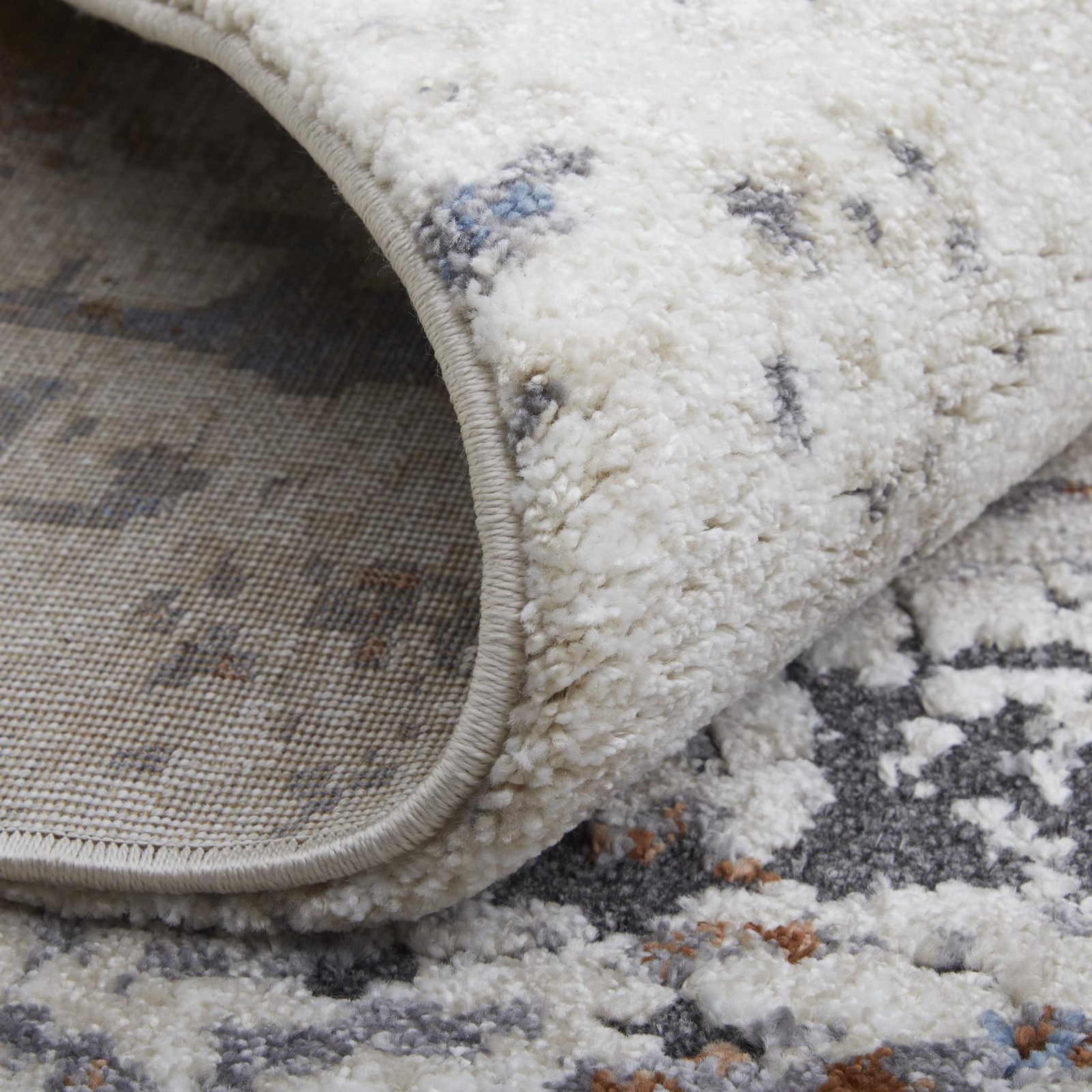 2′ X 3′ Gray Blue and Ivory Abstract Area Rug