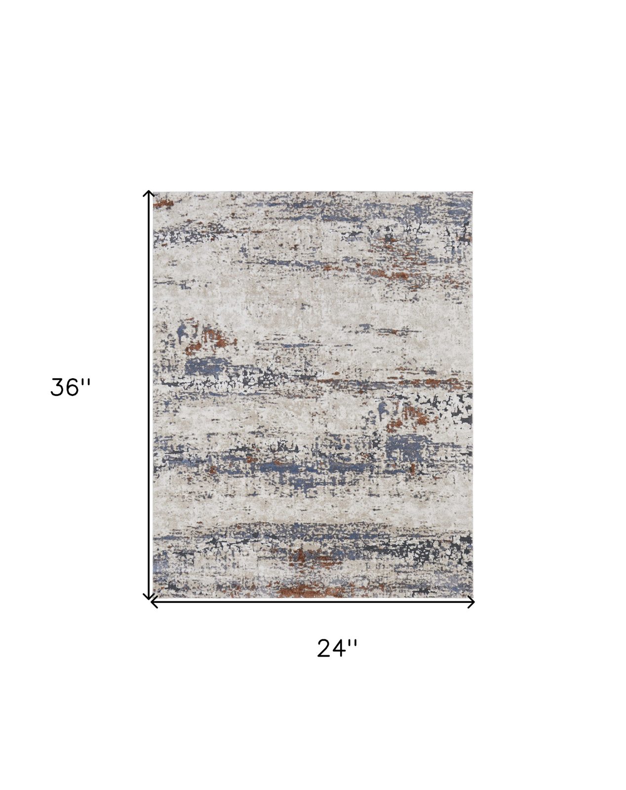2′ X 3′ Gray Blue and Ivory Abstract Area Rug