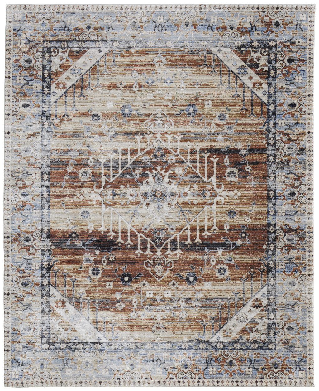 5′ X 8′ Abstract Worn Faded Area Rug