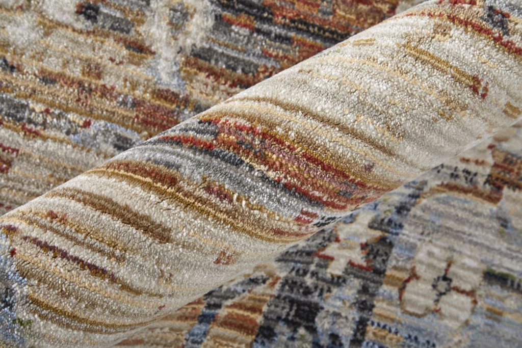 7′ X 10′ Abstract Worn Faded Area Rug