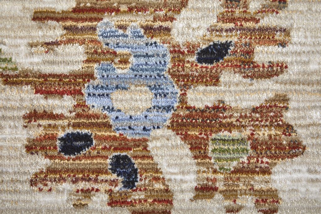 5′ X 8′ Ivory Red and Blue Floral Area Rug