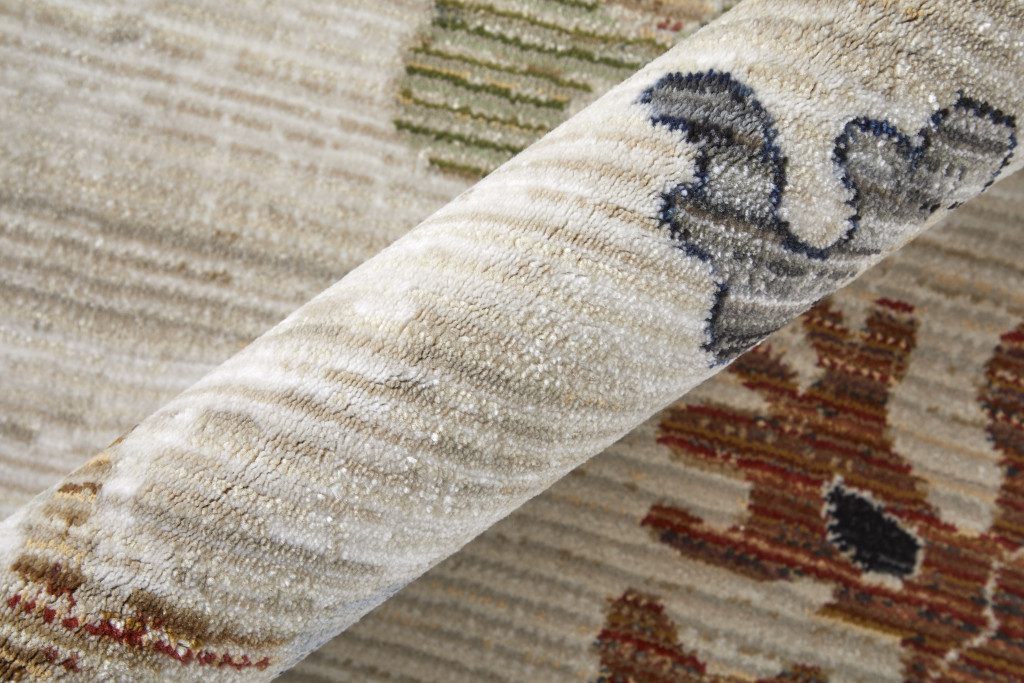 8′ X 10′ Ivory Red and Blue Floral Area Rug