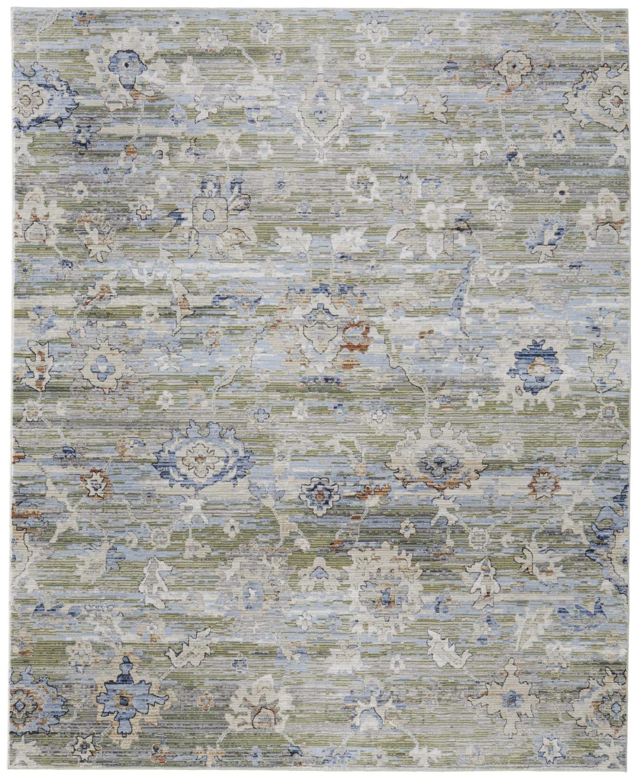 2′ X 3′ Ivory Floral Worn Faded Area Rug