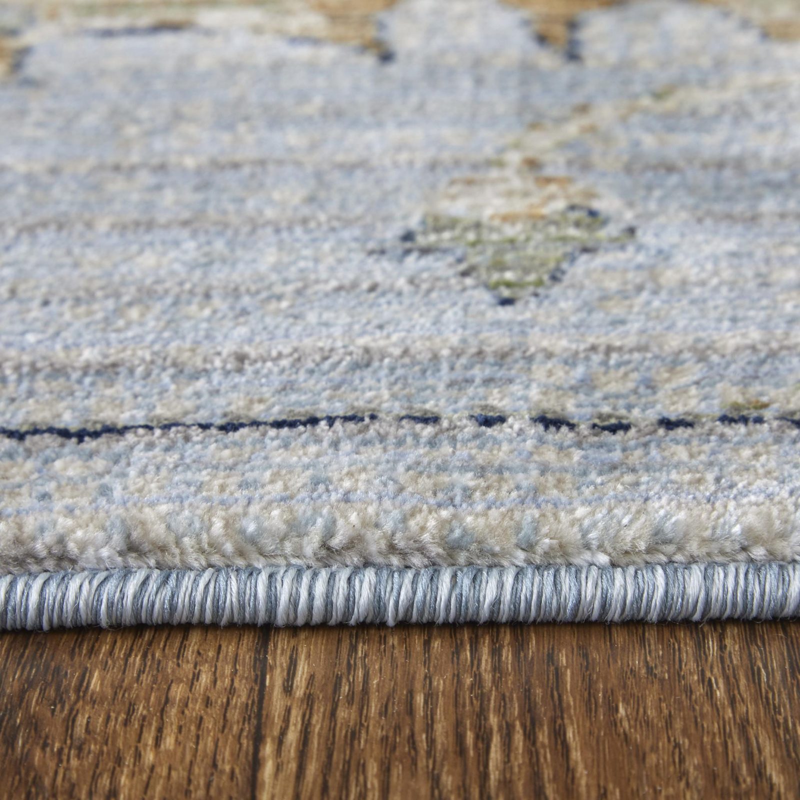 8′ X 10′ Gray Blue and Green Floral Area Rug
