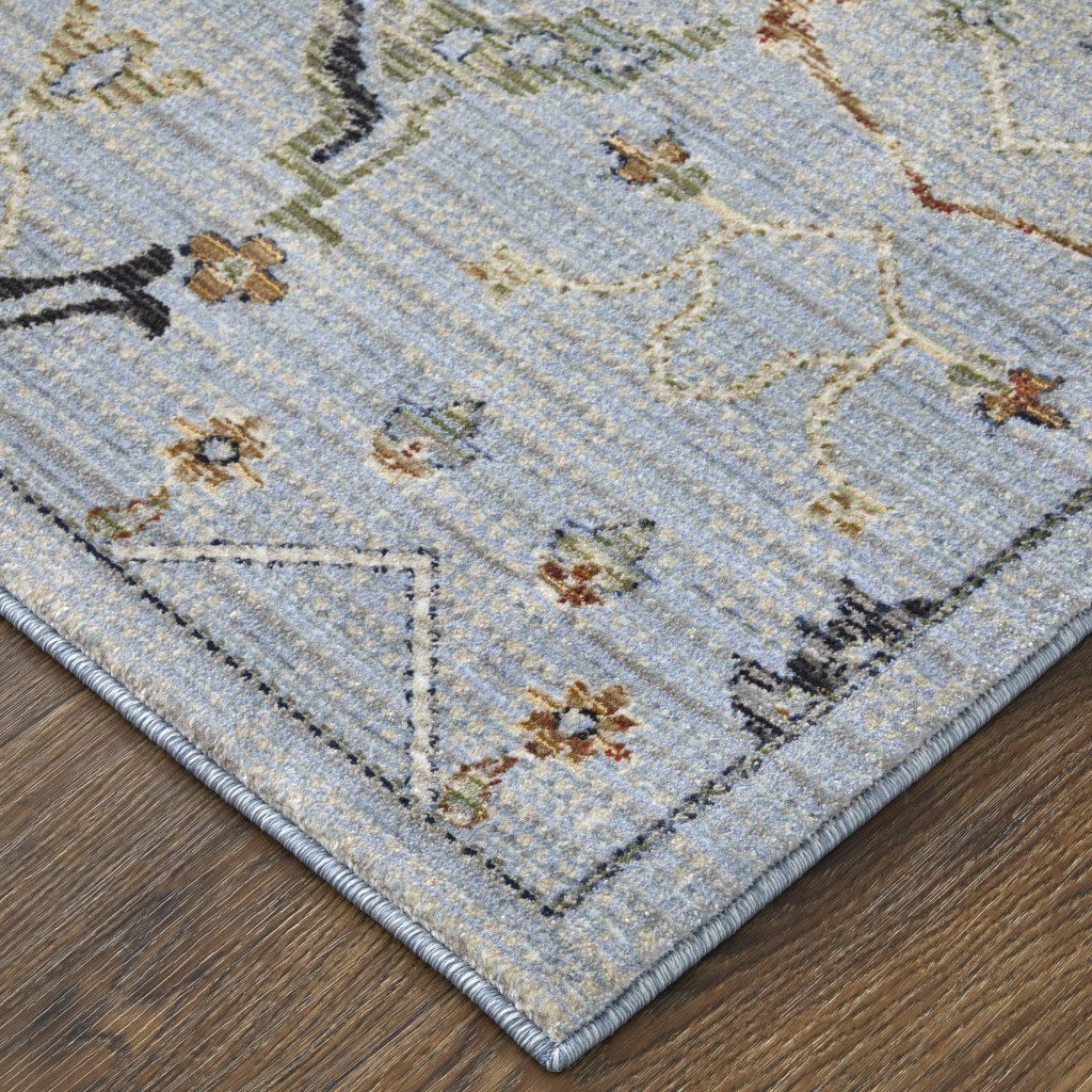 2′ X 3′ Gray Blue and Green Floral Area Rug