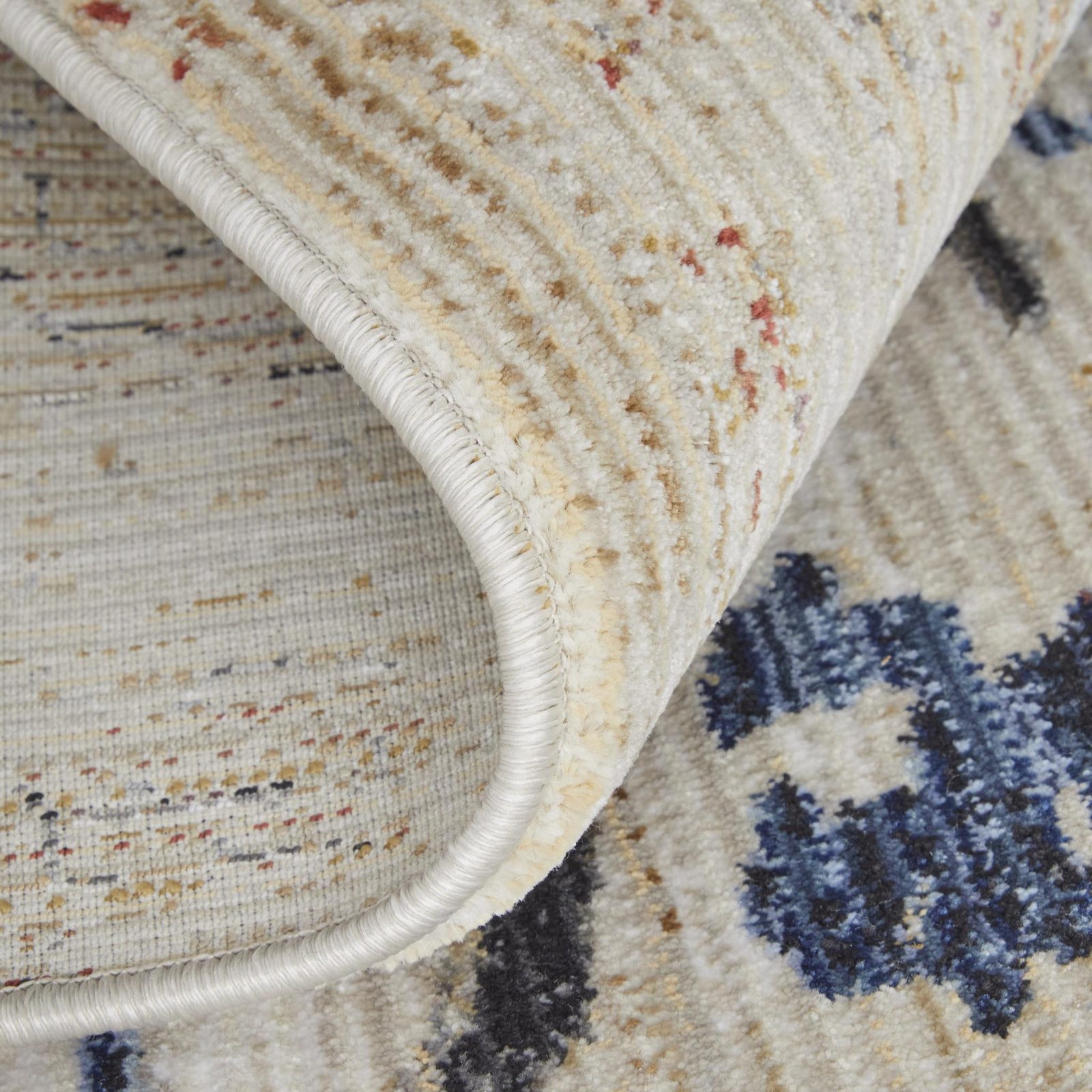 9′ X 13′ Blue Gray and Tan Abstract Area Rug
