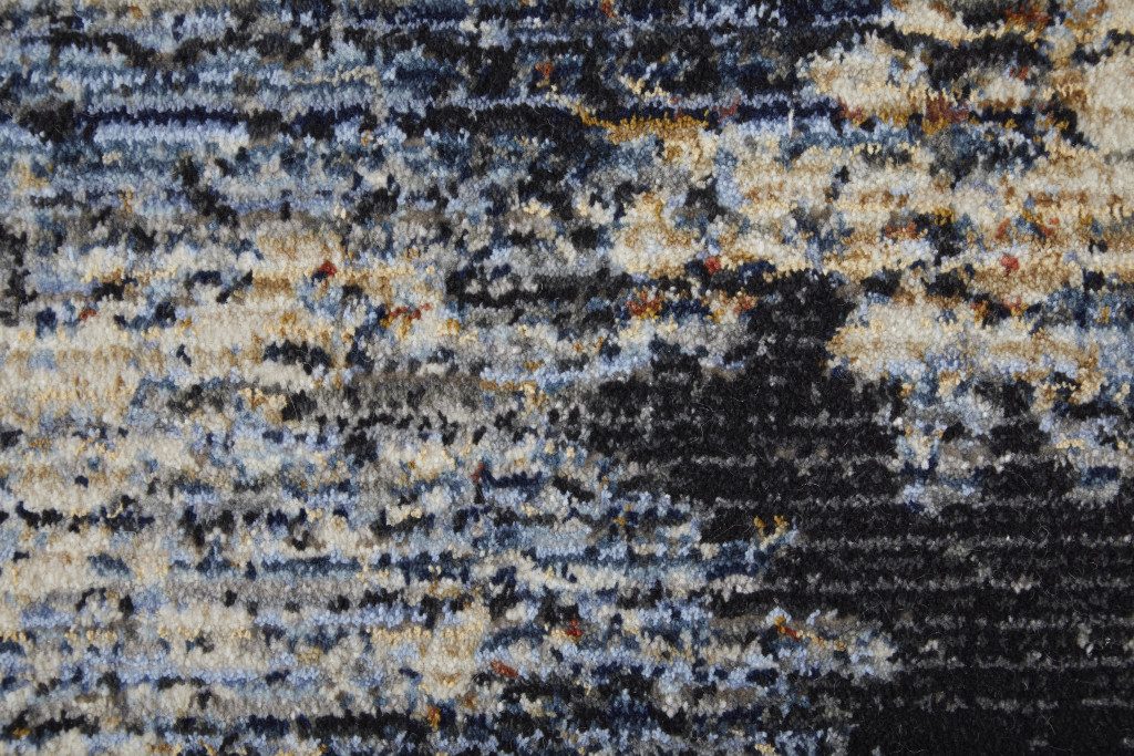 2′ X 3′ Blue Gray and Tan Abstract Area Rug
