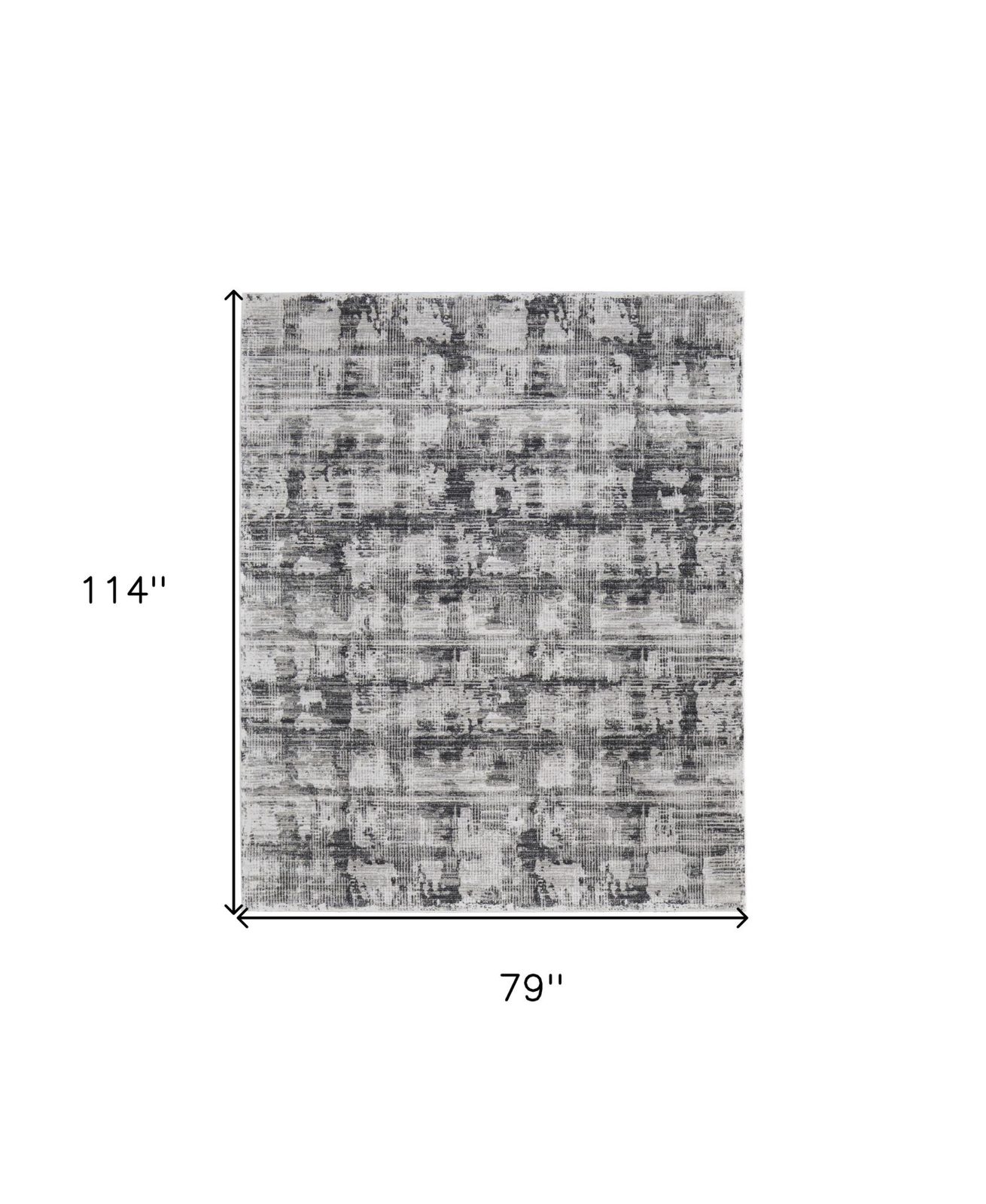 7′ X 10′ Gray and Ivory Abstract Area Rug