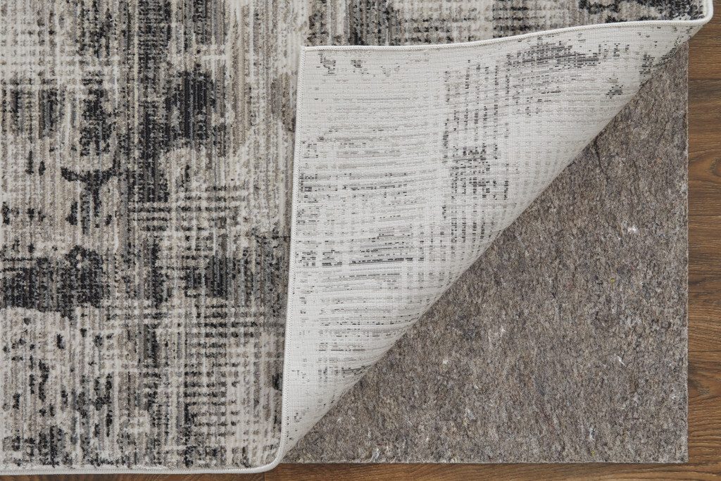 8′ X 10′ Gray and Ivory Abstract Area Rug
