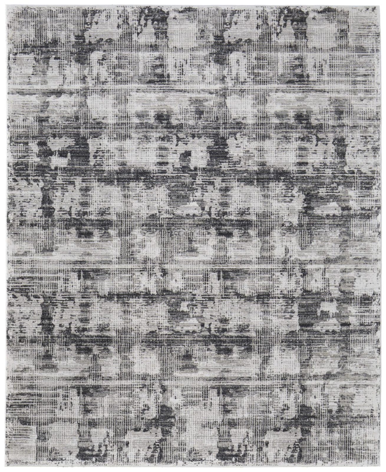 2′ X 3′ Gray and Ivory Abstract Area Rug