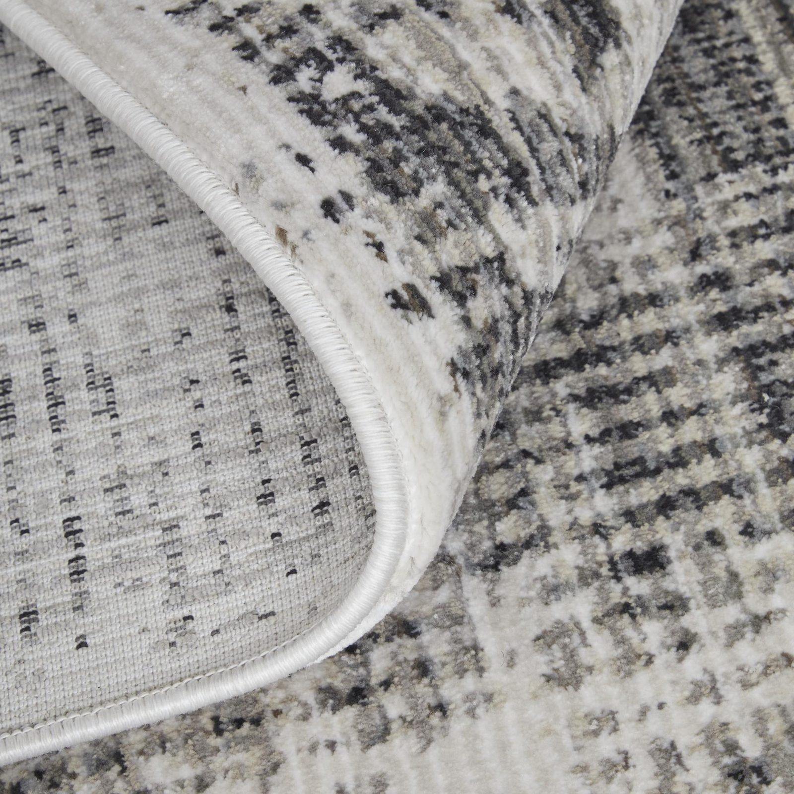 2′ X 3′ Gray and Ivory Abstract Area Rug