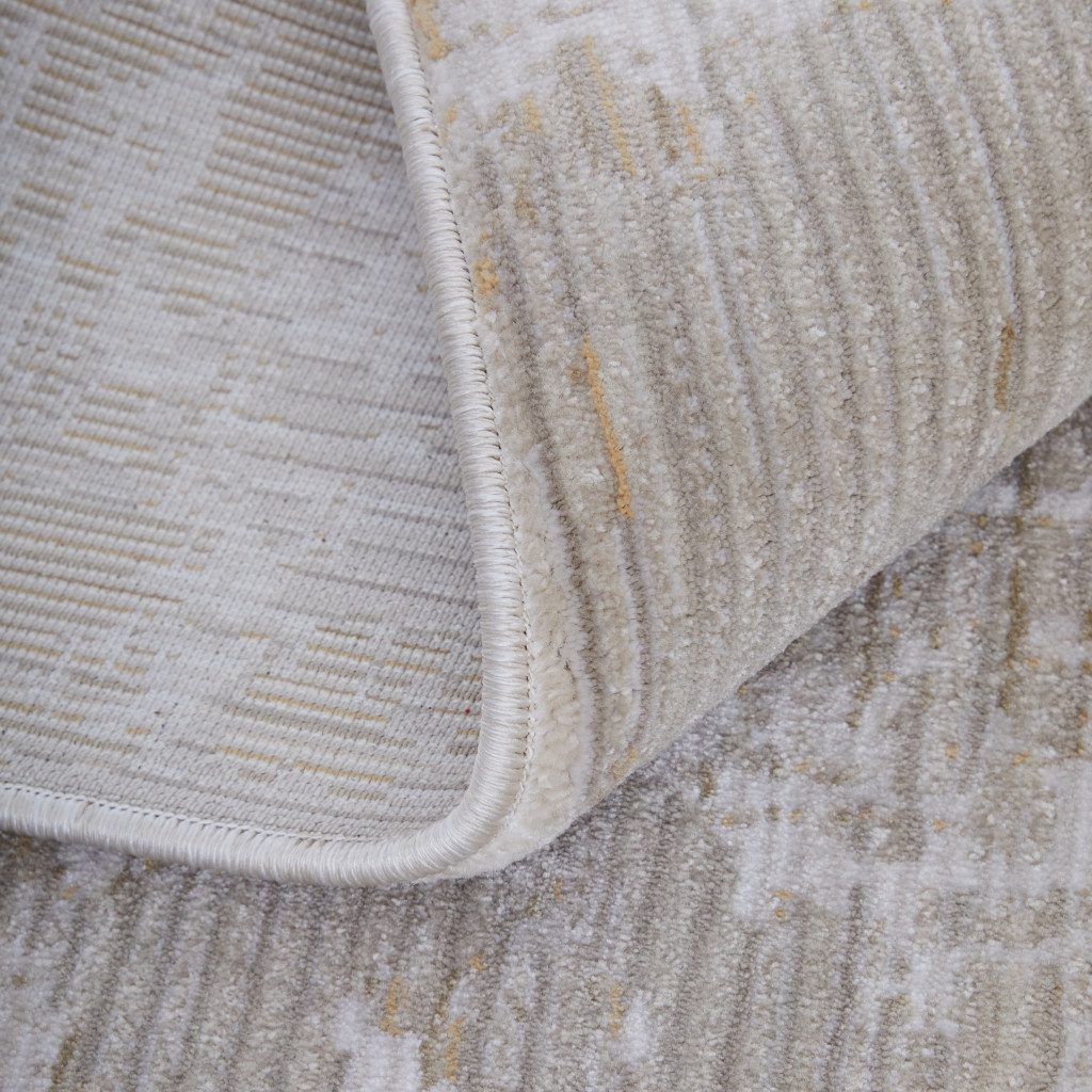 7′ X 10′ Gray Brown and Ivory Abstract Area Rug