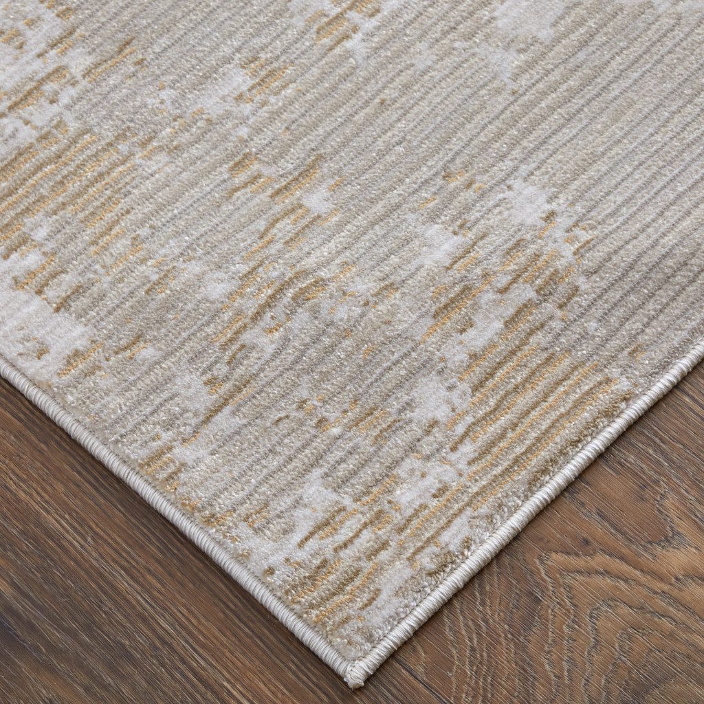 8′ X 10′ Gray Brown and Ivory Abstract Area Rug