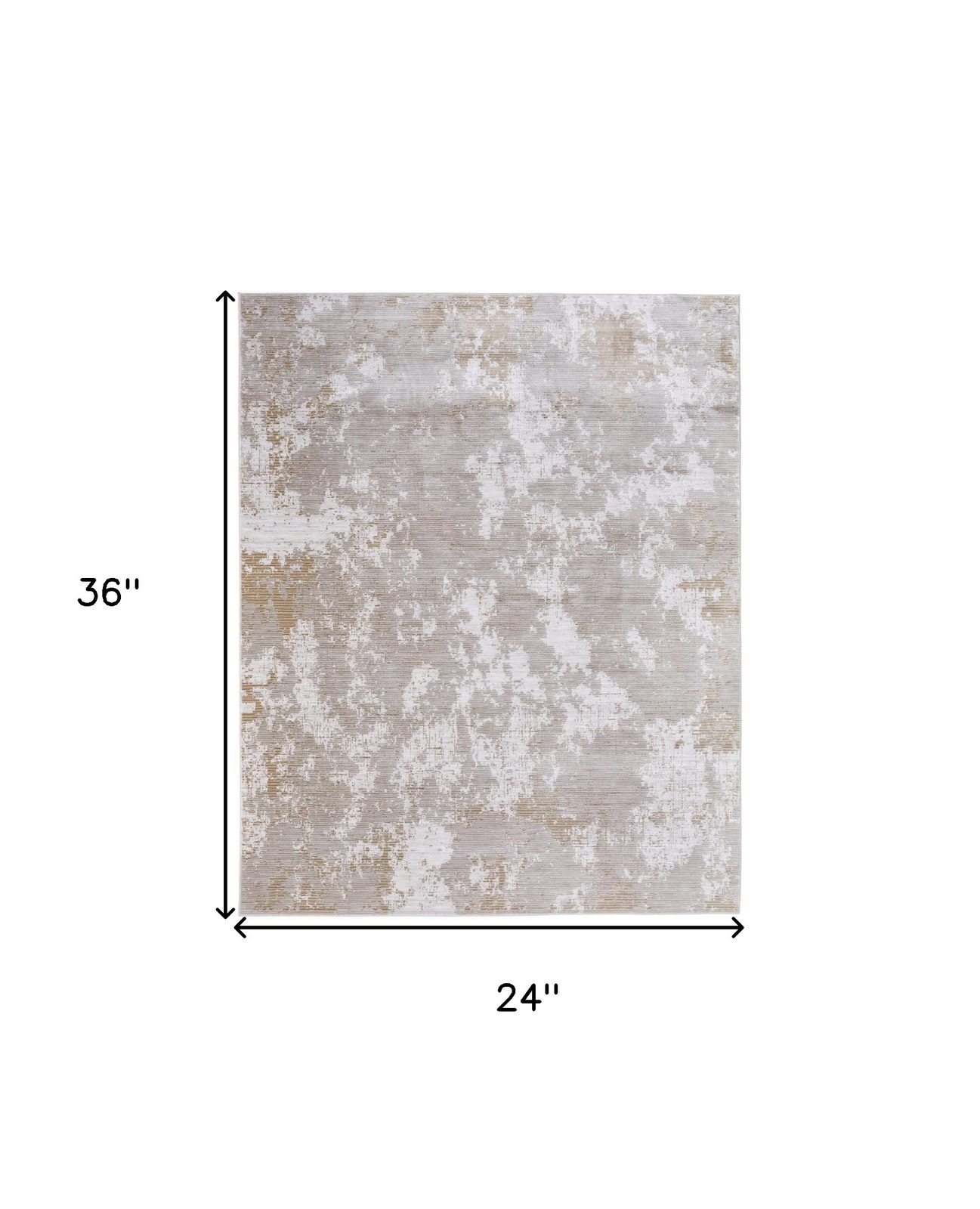 2′ X 3′ Gray Brown and Ivory Abstract Area Rug