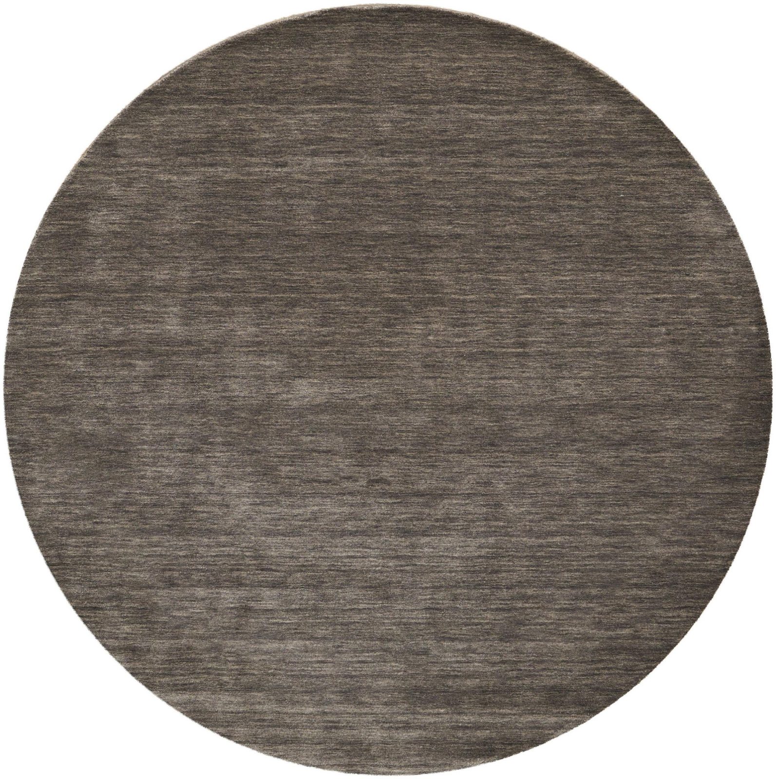 8′ Brown Wool Hand Woven Round Rug