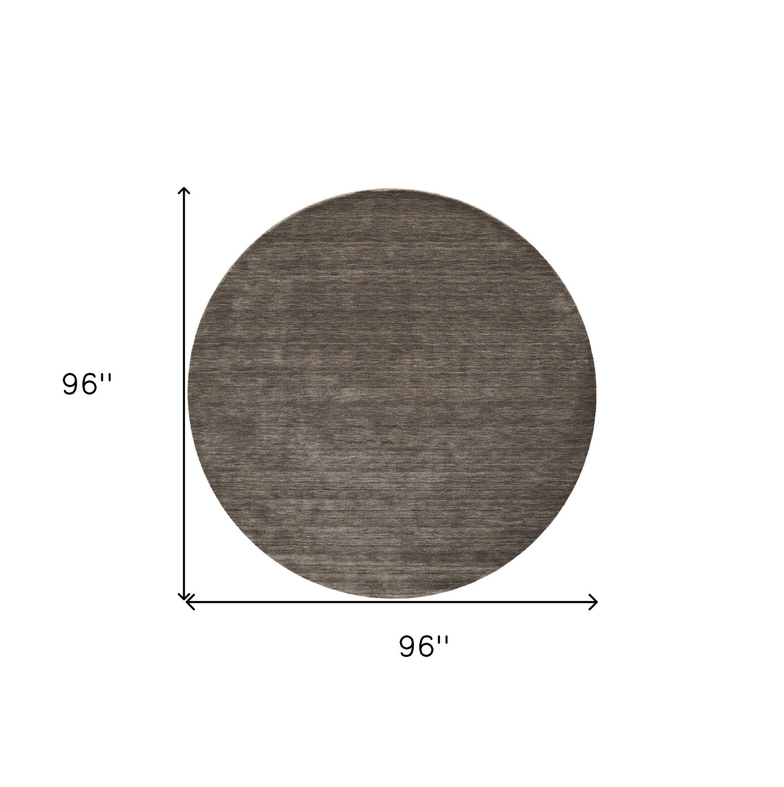 8′ Brown Wool Hand Woven Round Rug