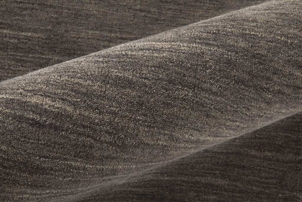 8′ Brown Wool Hand Woven Round Rug