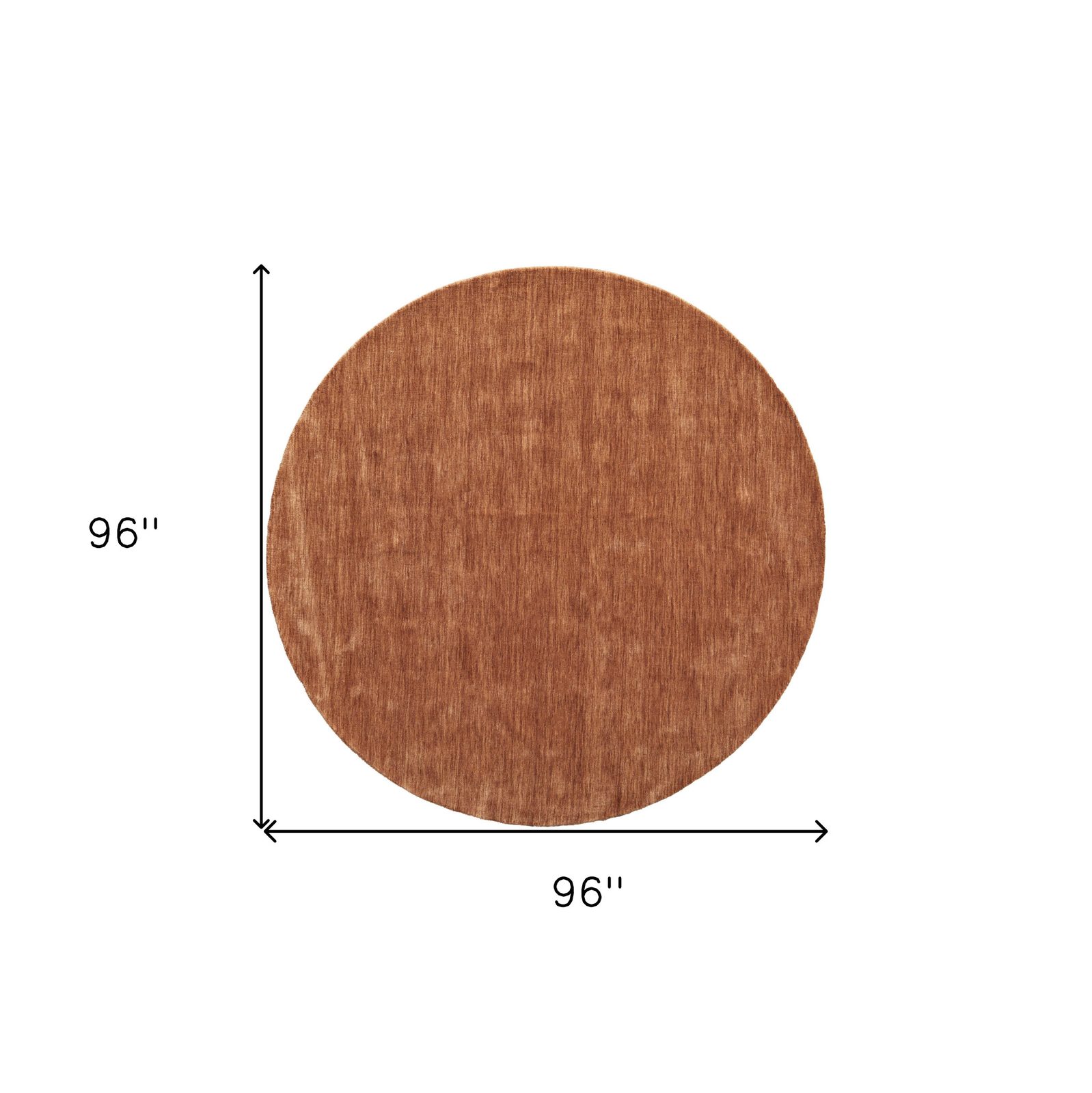 8′ Orange Wool Hand Woven Round Rug