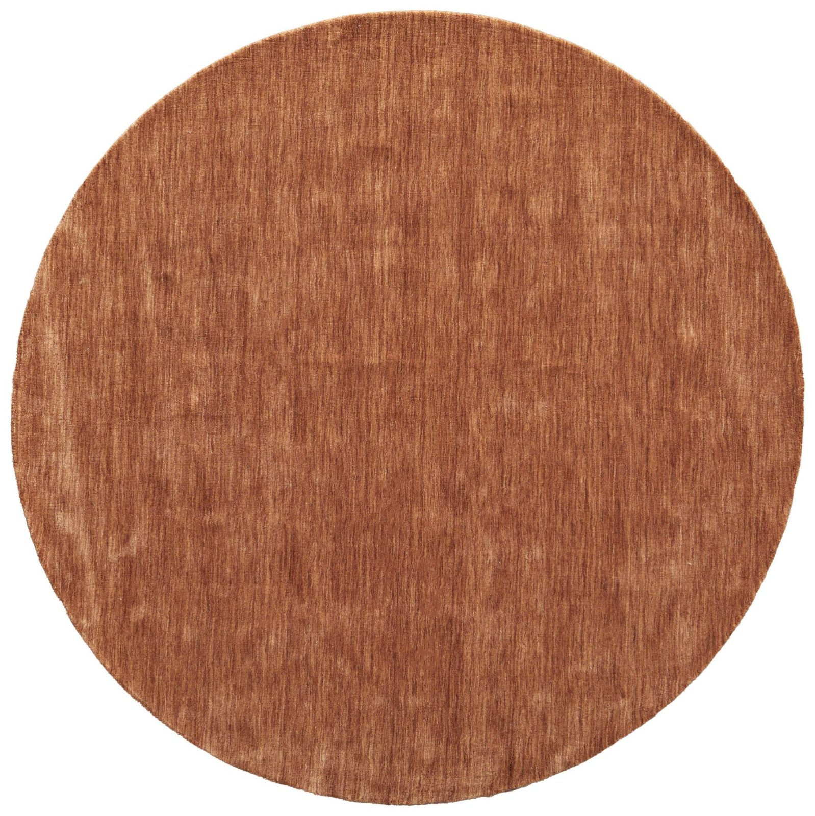 10′ Orange Wool Hand Woven Round Rug