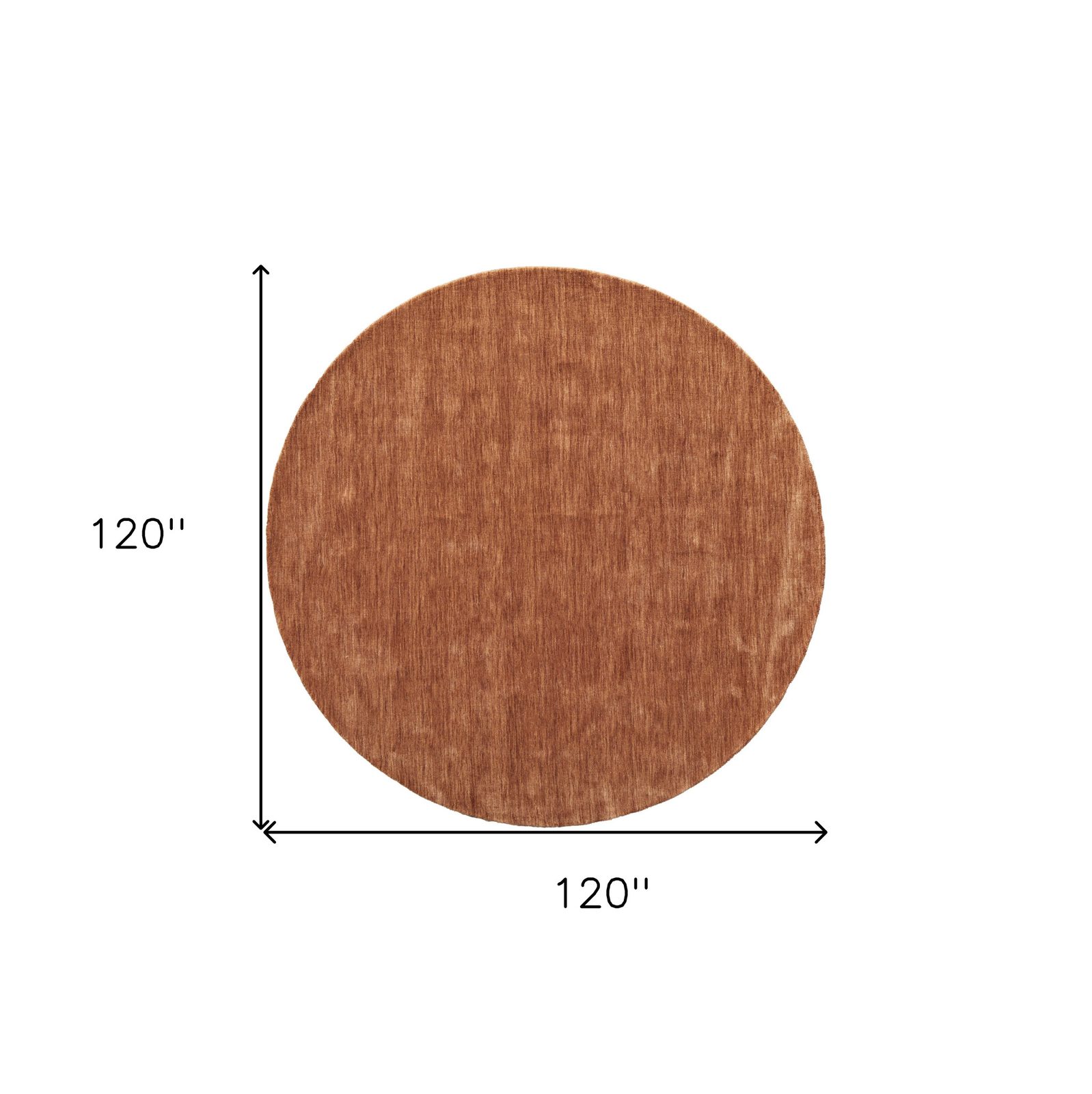 10′ Orange Wool Hand Woven Round Rug